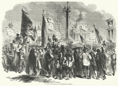 Proklamasjonen av den romerske republikk, Italia, 9. februar 1849 av French School