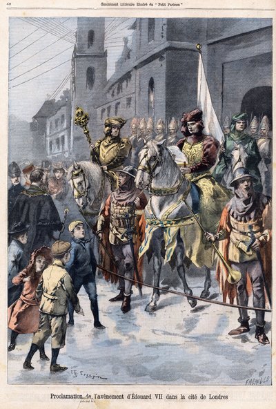 Proclamation of the future of Edward VII King of England (1841-1910) on the day of the death of Queen Victoria on January 22 av French School