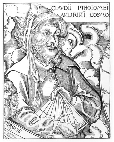 Ptolemaios (Claudius Ptolemaeus) (ca. 90-168) holder en sekstant av French School