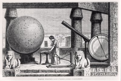Ptolemaios (ca. 90-168) (Claudius Ptolemaeus) i observatoriet i Alexandria, fra La Vie des Savants Illustres av Louis Figuier av French School