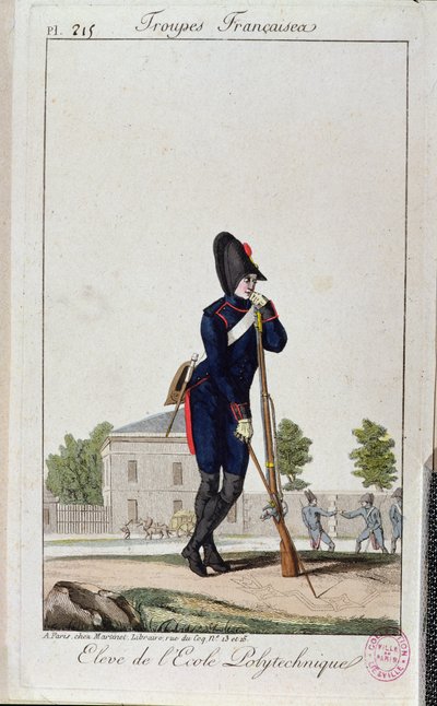 Elev fra Polytechnique, fra Troupes Francaises c.1805 av French School