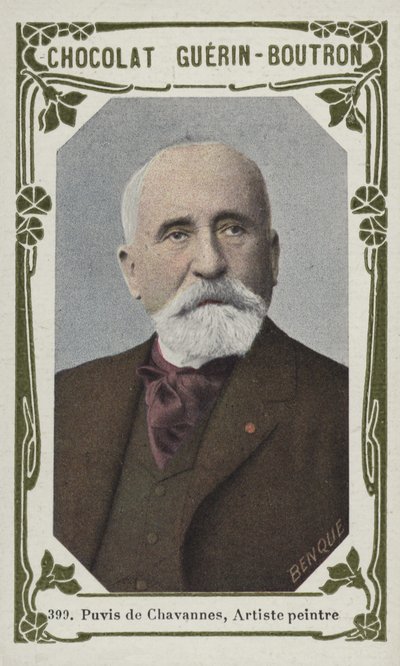 Puvis de Chavannes, maler (farget bilde) av French School