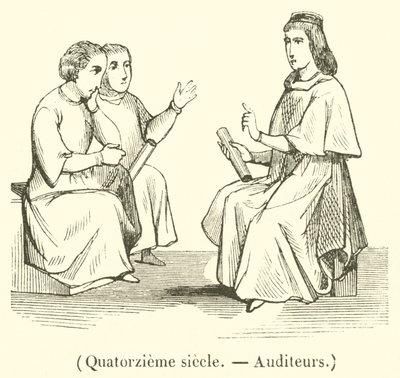 Det fjortende århundre, Revisorer (gravering) av French School