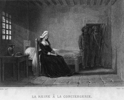 Dronning Marie Antoinette (Marie Antoinette) i Concierge-fengselet - i "den franske revolusjonen" av Thiers. 1800-tallet av French School