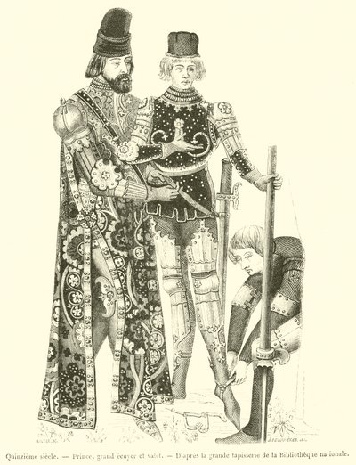 Femtende århundre, Prince, Grand Esquire og Valet (gravering) av French School