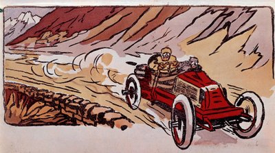 Kappløp mellom Paris og Wien: en Renault-bil satte fartsrekord på 15 timer, 46 minutter og 41 sekunder over en distanse på 1419 kilometer av French School