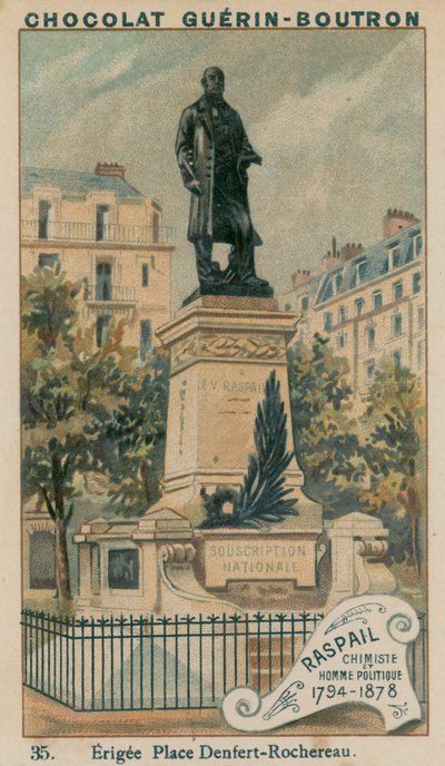 Raspail, kjemiker og politiker, 1794-1878. Oppført Place Denfert-Rochereau av French School