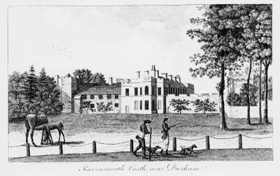 Ravensworth Castle nær Durham, 1800-tallet av French School