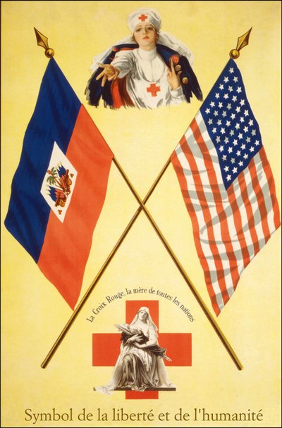Red Cross poster “” Symbols of Freedom and Humanity - The Red Cross, the Mother of All Nations””, sd. between 1914-1918. av French School