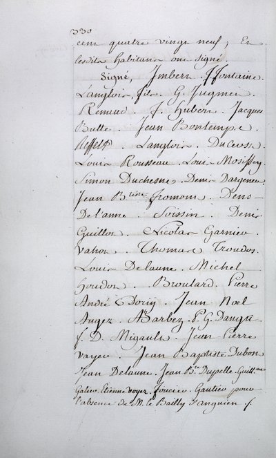 Register over klager fra Taverny menighet, side 330 med underskrifter, april 1789 av French School
