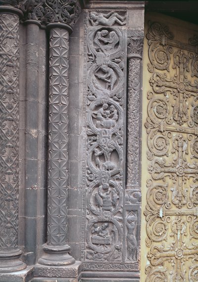 Relieff fra vestfasaden som viser månedens arbeid, 1122-40 av French School