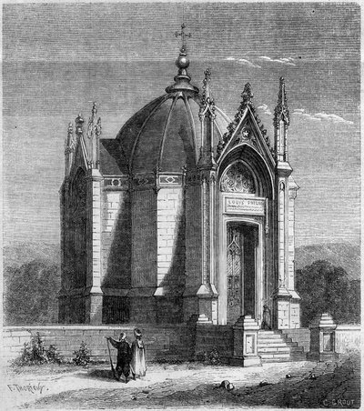 Religiøs arkitektur: utvendig utsikt over kapellet Saint Louis (1842), Kartago, Tunisia av French School