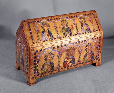 Reliquary of St. Anne depicting Christ with St. Peter and the Four Evangelists (bronze & enamel) av French School