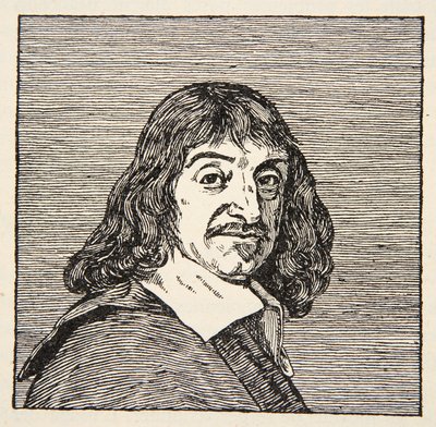 Rene Descartes, kopi av Boris Mestchersky (d.1957) illustrasjon fra Histoire de la Nation Francaise, Sciences, Volumes I & II, av Gabriel Hanotaux (1853-1944), 1924 av French School