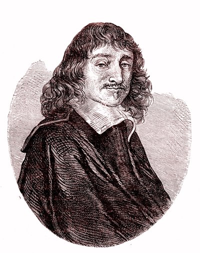 Rene Descartes , fransk fysiker, matematiker, filosof. 1865 (gravering) av French School