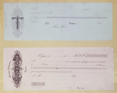 Forespørsler om å betale, utstedt i Troyes på 1840-tallet av French School