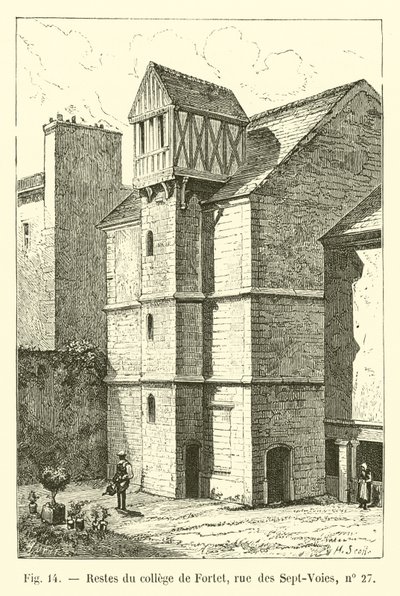 Rester av college of Fortet, rue des Sept-Voies, nr. 27 av French School