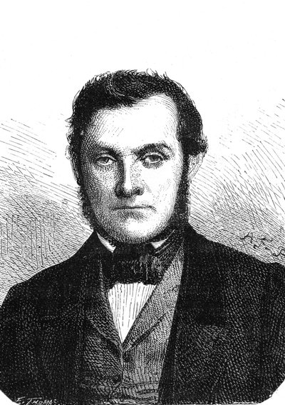 Richard Wilhelm BUNSEN (1811-1899), tysk kjemiker oppdaget cesium og rubidium. Gravering 1867 av French School