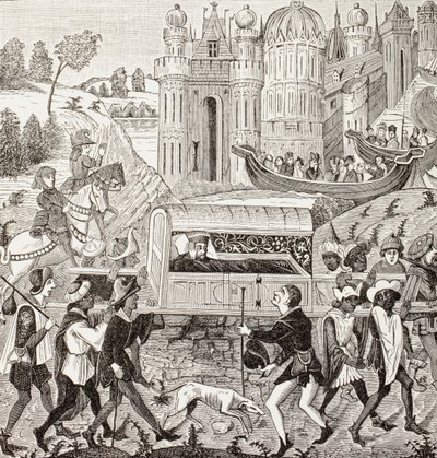 Robert I, hertug av Normandie, blir båret i sitt kull av negre, fra 