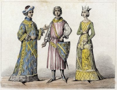 Robert av Frankrike og Beatrice av Burgund, hans kone, konge av Frankrike. av French School
