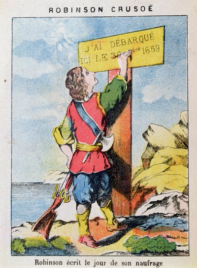 Robinson Crusoe skriver datoen for forliset av French School
