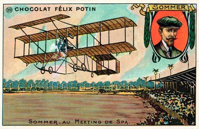 Roger Sommer flyr på Spa Aviation Meeting, Belgia av French School