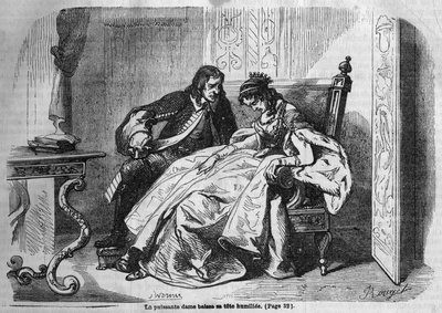 Romersk serie: "The Green Ladies" av George Sand (Aurore Dupin, Baronne Dudevant) (1804-1876). Gravering i "" Les bons romances"" av French School