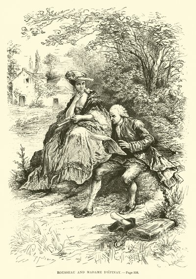 Rousseau og Madame dEpinay av French School