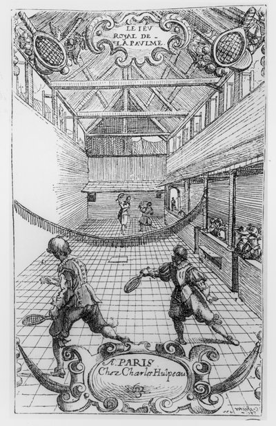 Royal Tennis, frontispice fra Jeu Royal de la Paume, 1632 av French School