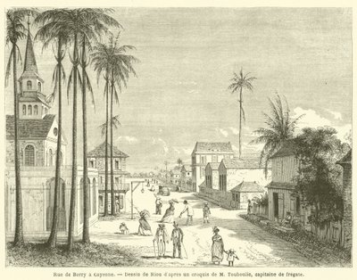 Rue de Berry i Cayenne (gravering) av French School