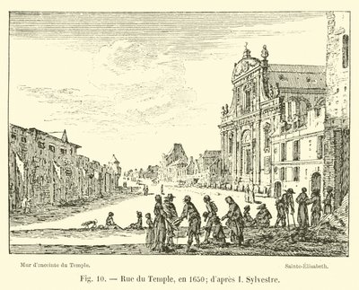 Rue du Temple, i 1650; etter I Sylvester av French School