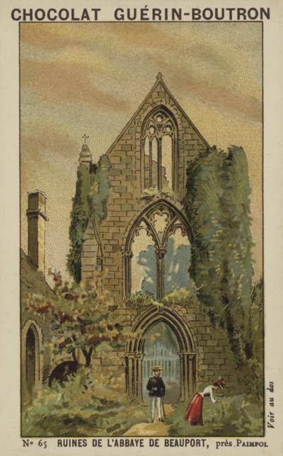 Ruinene av Beauport Abbey, nær Paimpol av French School