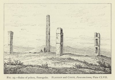 Ruinene av palasset, Pasargadae av French School