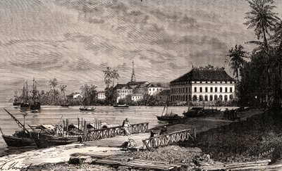Saigon - Vietnam - Ho-Chi-Minh City (Ho Chi Minh City) - engraving in “La France illustree: geography, history, statistical administration” by V.-A. Malt-Brown. 1884 av French School