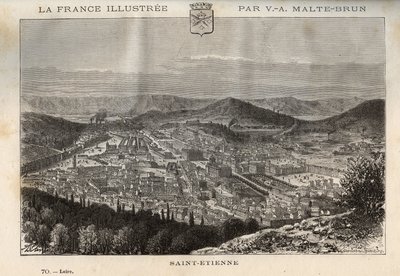Saint-Etienne (Saint Etienne) - engraving in “” France illustree: geography, history, statistical administration”” by V.-A. Malt-Brown. 1884 av French School