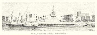 Saint-Louis av Senegal, i forrige århundre (gravering) av French School