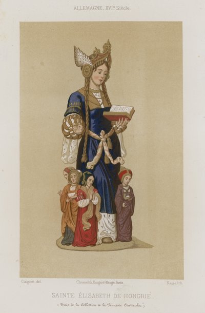 Den hellige Elizabeth av Ungarn av French School