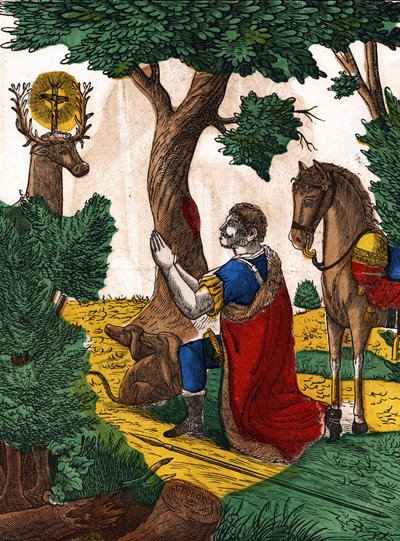 Sankt Hubert. Bilde av Epinal, første halvdel av 1800-tallet av French School