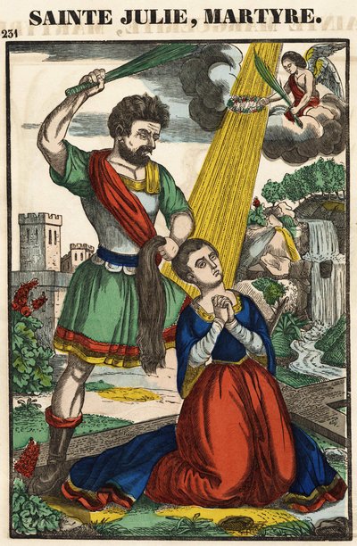 Saint Julia, martyrdom, XIX century spinal image. av French School
