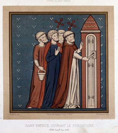 Saint Patrick (eller Patrick), åpning av skjærsilden - Patrick av Irland - Saint Patrick - Apostel av Irland - av French School