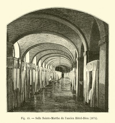 Sainte-Marthe-rommet til det tidligere Hotel-Dieu, 1875 av French School