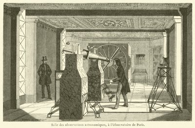 Astronomisk observasjonsrom, ved Paris Observatory (gravering) av French School
