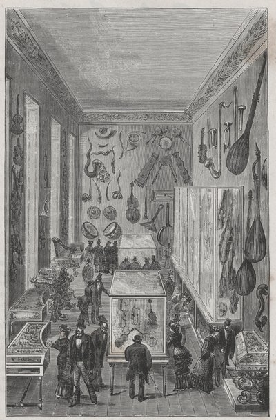 Hall of the National Conservatory of Music Museum of Paris - Gravering i "Sciences à la range de tous - fysikk og populær kjemi"" av Alexis Clerc - Slutten av 1800-tallet - Privat samling av French School