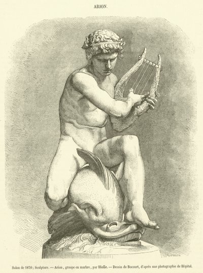 Salong fra 1870, Skulptur, Arion, marmorgruppe (gravering) av French School