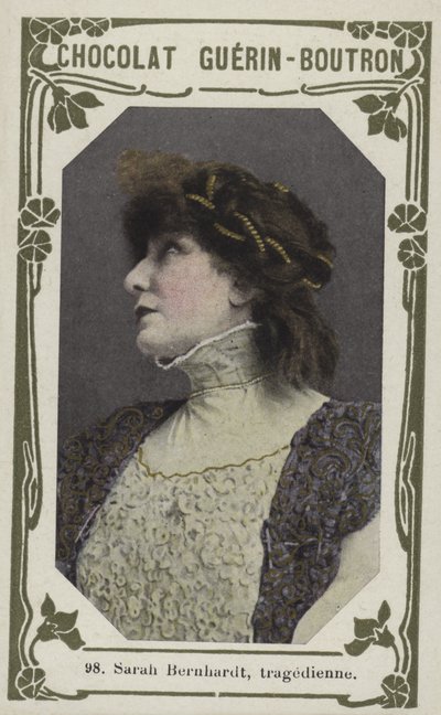 Sarah Bernhardt, tragedienne (farget bilde) av French School