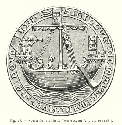 Segl fra byen Dover, England av French School