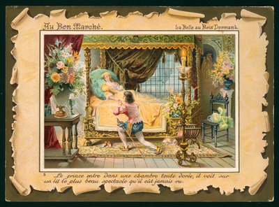 Scene fra Tornerose (chromolitho) av French School