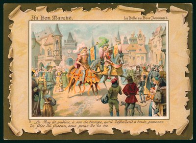 Scene fra Tornerose (chromolitho) av French School