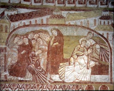 Scene fra en helligs liv (fresco) av French School