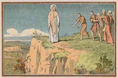 Scene fra Jesu liv (farget gravering) av French School